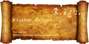 Kluiber Áron névjegykártya