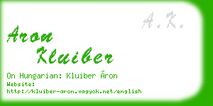 aron kluiber business card